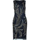 Vera Mont - Geborduurde Etuijurk - Blauw - 4XL