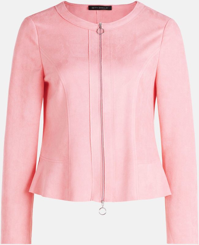 Betty Barclay - Blazerjas - Roze - Veloursleer - Ritssluiting