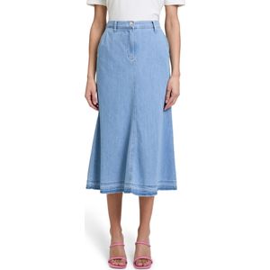 Jeansrock mit offenem Saum