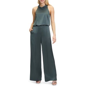 Vera Mont jumpsuit groen (Maat: 48) - Effen - Halslijn: Opstaande kraag,