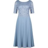 Cocktailjurk - Effen - Chiffon - Ronde Hals - 3/4 Lengte - Halve Mouw