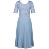 Cocktailjurk - Effen - Chiffon - Ronde Hals - 3/4 Lengte - Halve Mouw