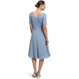 Cocktailjurk - Effen - Chiffon - Ronde Hals - 3/4 Lengte - Halve Mouw