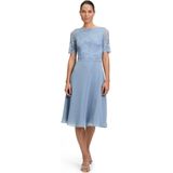 Cocktailjurk - Effen - Chiffon - Ronde Hals - 3/4 Lengte - Halve Mouw