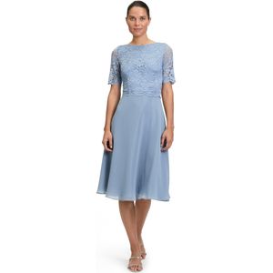 Cocktailjurk - Effen - Chiffon - Ronde Hals - 3/4 Lengte - Halve Mouw