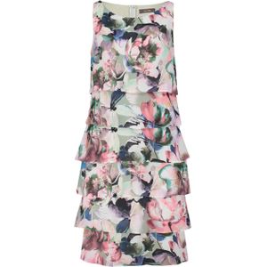 Vera Mont Jurk - Mouwloos met Bloemenprint in Pasteltinten