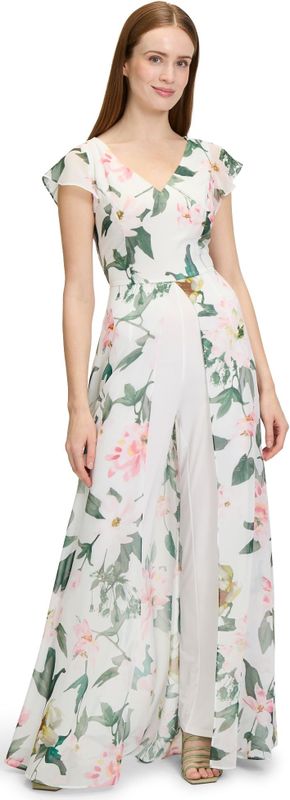Vera Mont - Bloemen Jumpsuit - Veelkleurig - Chiffon en Jersey Mix