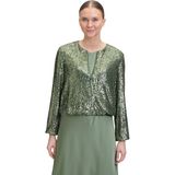 Vera Mont - Blouson Jas - Groen - Pailletten - Ronde Hals - Lange Mouwen