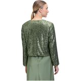 Vera Mont - Blouson Jas - Groen - Pailletten - Ronde Hals - Lange Mouwen