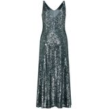 Jurk - Effen - Uitgesneden Rug - V-hals - Spaghettibandjes - Glitterend