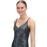 Jurk - Effen - Uitgesneden Rug - V-hals - Spaghettibandjes - Glitterend