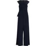 Vera Mont - Jumpsuit - Blauw - Mouwloos - Peplum Detail - Luxe Crêpestof