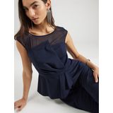 Vera Mont - Jumpsuit - Blauw - Mouwloos - Peplum Detail - Luxe Crêpestof