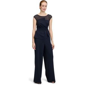 Vera Mont - Jumpsuit - Blauw - Mouwloos - Peplum Detail - Luxe Crêpestof