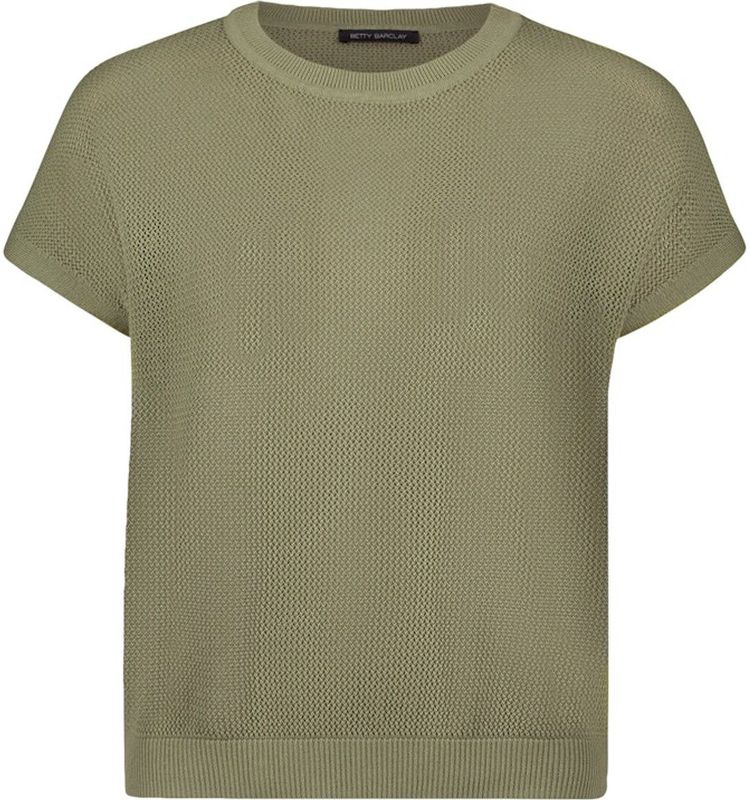 Betty Barclay - Mouwloze Gebreide Trui - Groen - 100% Katoen