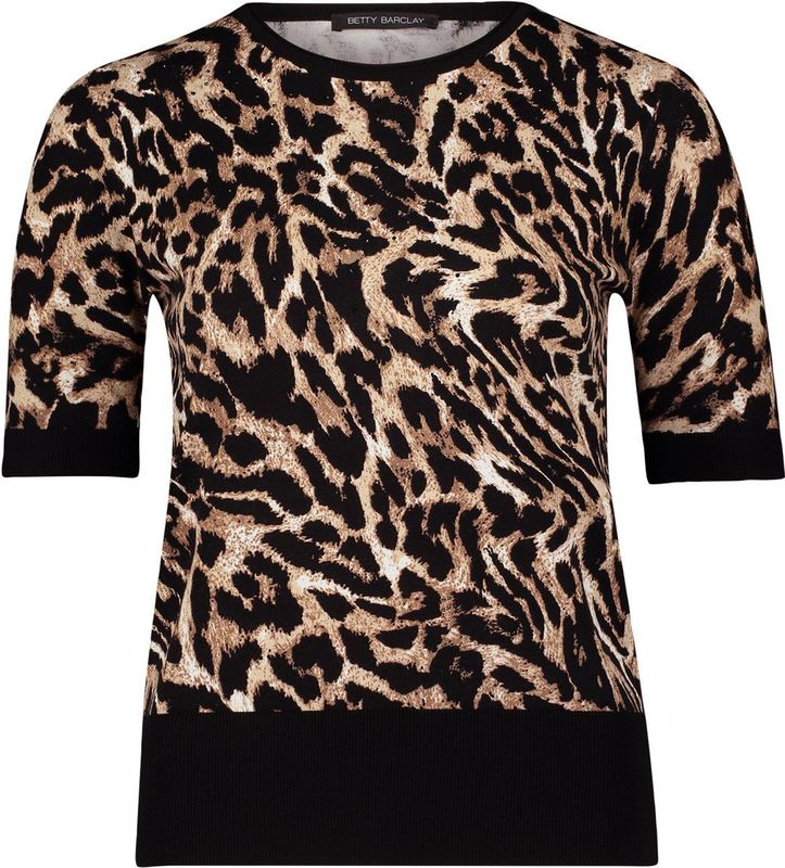 Betty Barclay - Fijngebreide Trui - Zwart - Dierenprint