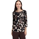 Betty Barclay - T-Shirt - 252-25991482 - Zwart en Beige - Bloemendessin