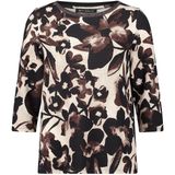 Betty Barclay - T-Shirt - 252-25991482 - Zwart en Beige - Bloemendessin