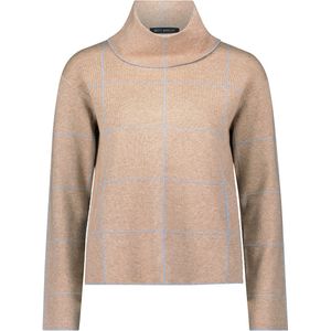 Betty Barclay - Geruite Gebreide Trui met Lurexdraad - Beige - Dames