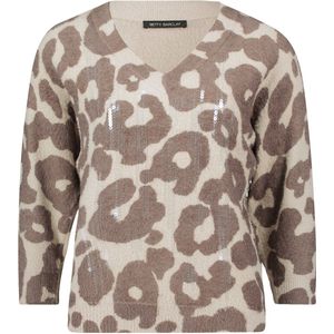 Betty Barclay - V-hals Trui - Bruin - Pailletten