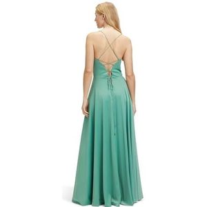 vera mont, Kleedjes, Dames, Groen, XS, Polyester, Elegant avondjurk met watervalhalslijn