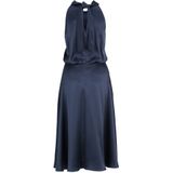 Vera Mont - Satin Cocktailjurk - Blauw - Dames - Opstaande Kraag