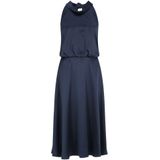 Vera Mont - Satin Cocktailjurk - Blauw - Dames - Opstaande Kraag