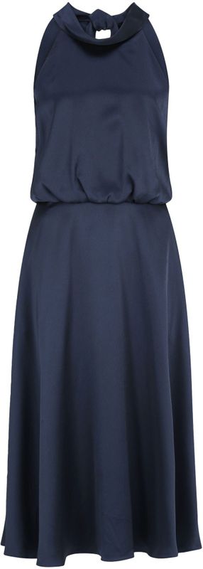 Vera Mont - Satin Cocktailjurk - Blauw - Dames - Opstaande Kraag