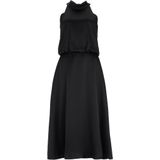 Vera Mont - Cocktailjurk - Effen Zwart - Satijn - Midi-Lengte