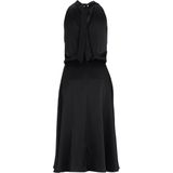 Vera Mont - Cocktailjurk - Effen Zwart - Satijn - Midi-Lengte