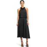 Vera Mont - Cocktailjurk - Effen Zwart - Satijn - Midi-Lengte