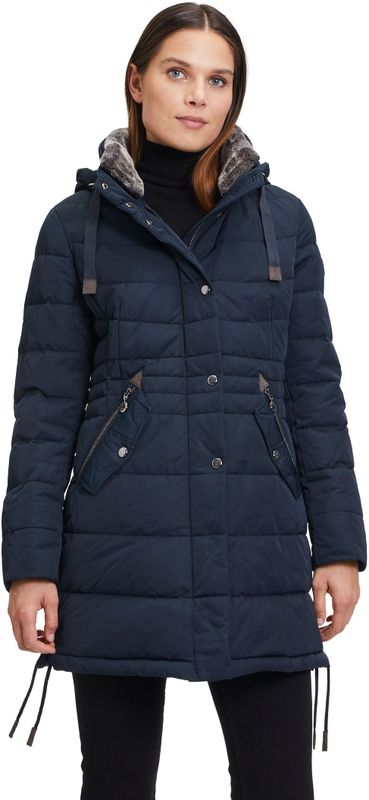 Gil Bret, Jassen, Dames, Blauw, 3Xl, Nepbont, Pufferjas met nepbontkraag