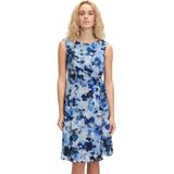 Vera Mont - Chiffon Cocktailjurk - Veelkleurig - Mouwloos - Met Riem