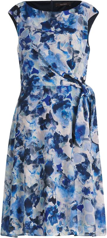 Vera Mont - Chiffon Cocktailjurk - Veelkleurig - Mouwloos - Met Riem