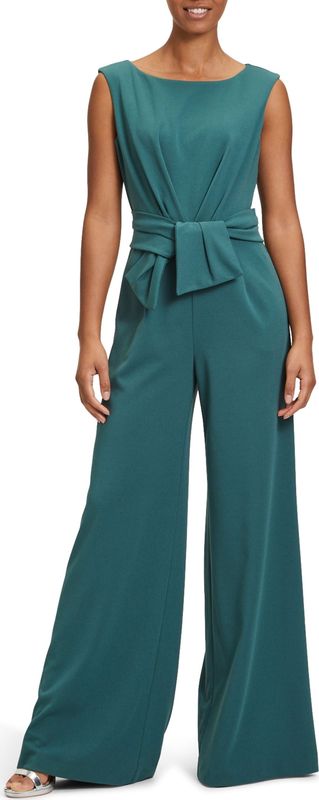 Vera Mont - Jumpsuit - Groen - Effen - Ronde Hals