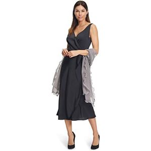 Vera Mont Basic sjaal voor dames met lurexdraad, taupe/zilver, ACC
