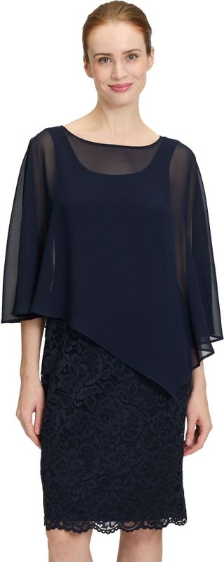 Vera Mont - Cocktailjurk - Blauw - Chiffon - Kant