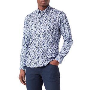 bugatti Heren 9750-38524 hemd met button-down kraag, marine-390, regular, Marine-390, S