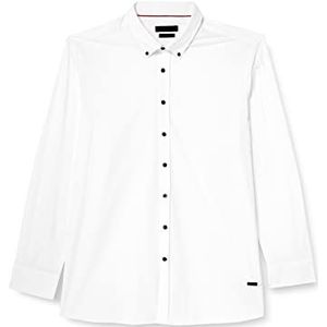 bugatti Heren 9350-38610 hemd met button-down kraag, wit-10, regular, wit-10, M