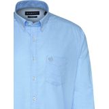 Lichtblauw Overhemd - Knopen - Button-downkraag - Lange Mouwen - Modern Fit