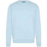 Bugatti - Basic Essential - Gebreide Trui - Lichtblauw - Ronde Hals - Lange Mouwen