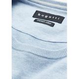 Bugatti - Basic Essential - Gebreide Trui - Lichtblauw - Ronde Hals - Lange Mouwen