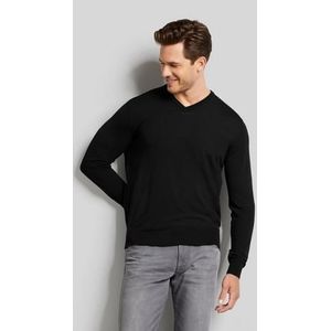 Gebreide Trui - Zwart - Merinowol - V-hals - Lange Mouwen