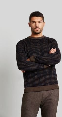 Bugatti - Gebreide Trui - Ruitpatroon