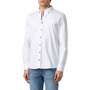 bugatti Vrijetijdshemd voor heren, 1:1 mouw, wit-10, 3XL
