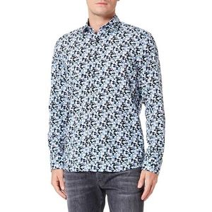 bugatti Vrijetijdshemd voor heren, 1:1 mouw, blauwgrijs-330, M
