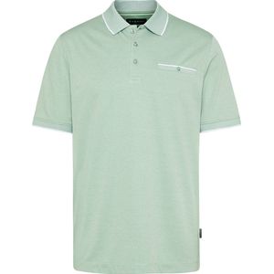 Bugatti polo korte mouw wijde fit groen gemêleerd katoen