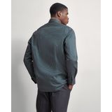 Overhemden - Petrol - Fijne Dessinering - Button-Downkraag - Lange Mouwen