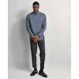 Overhemden - Petrol - Fijne Dessinering - Button-Downkraag - Lange Mouwen