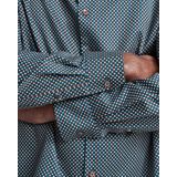 Overhemden - Petrol - Fijne Dessinering - Button-Downkraag - Lange Mouwen